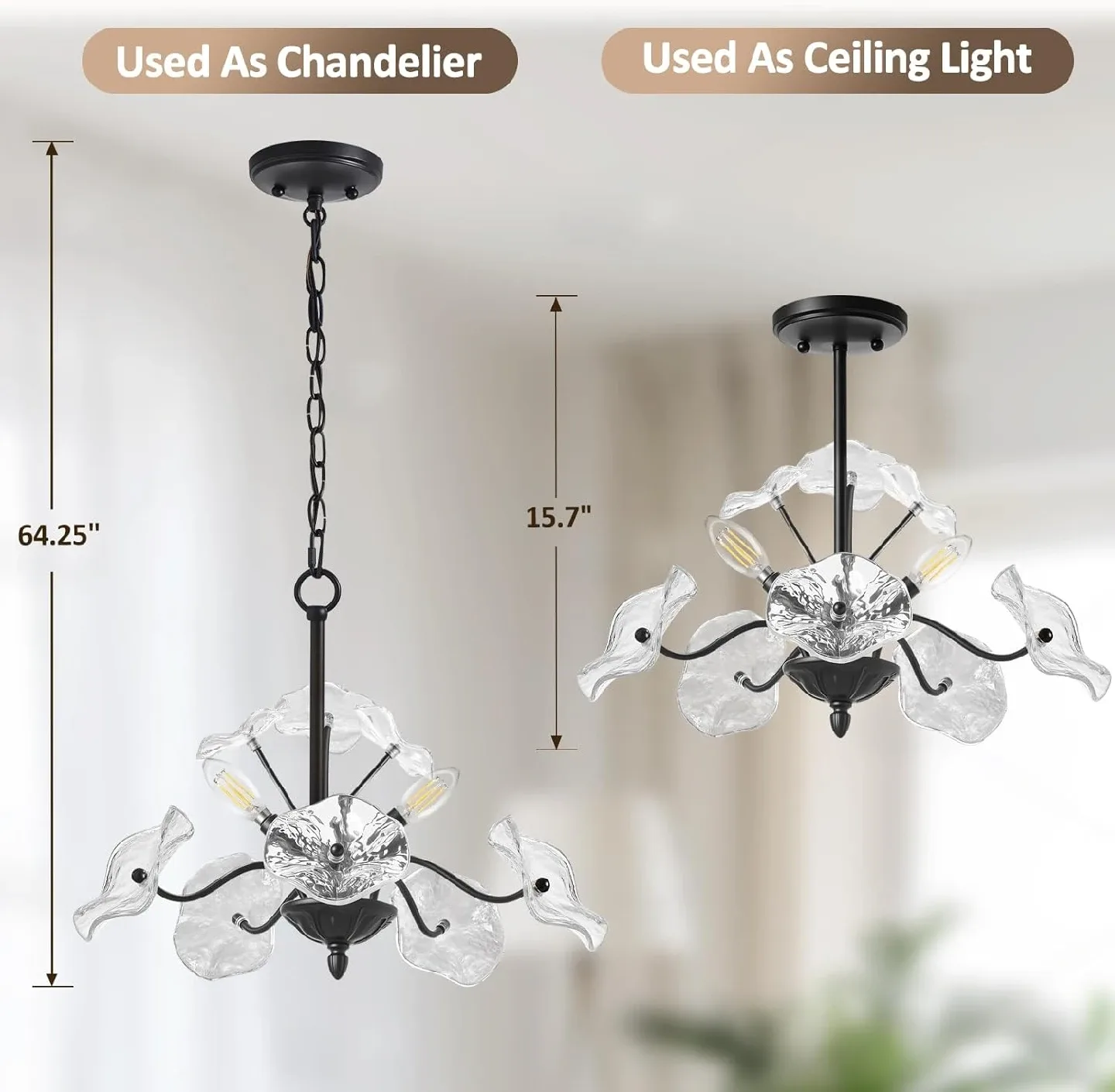 Vintage Flower Glass Pendant Light Fixture BNIB image indicator(6)