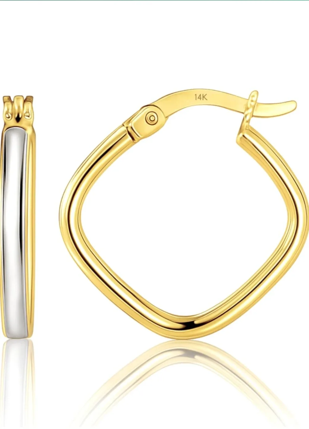 MAX + STONE 14k Two-Tone Hoops in White & Yellow Gold