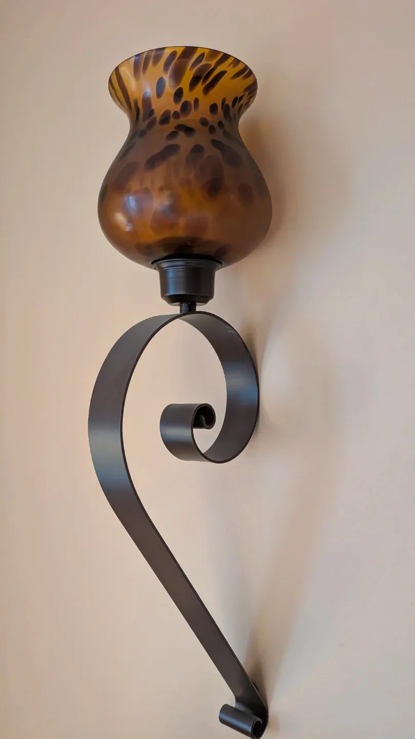 Wall Sconce with Brown Glass Shade