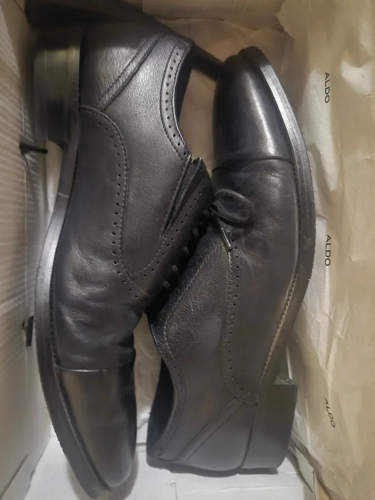 Aldo Black Leather Dress Shoes image indicator(2)