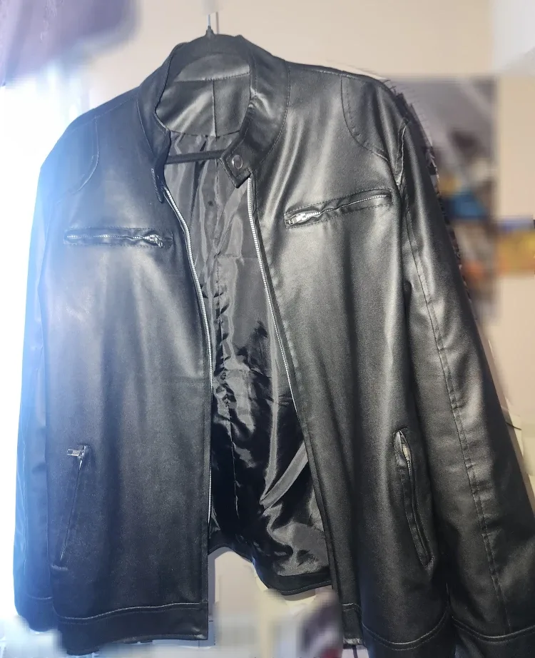 Black Leather Jacket - Size XL