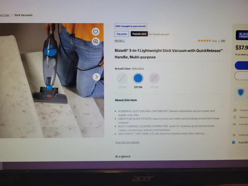 Bissell 3-in-1 Lightweight Stick Vacuum - Baha Blue