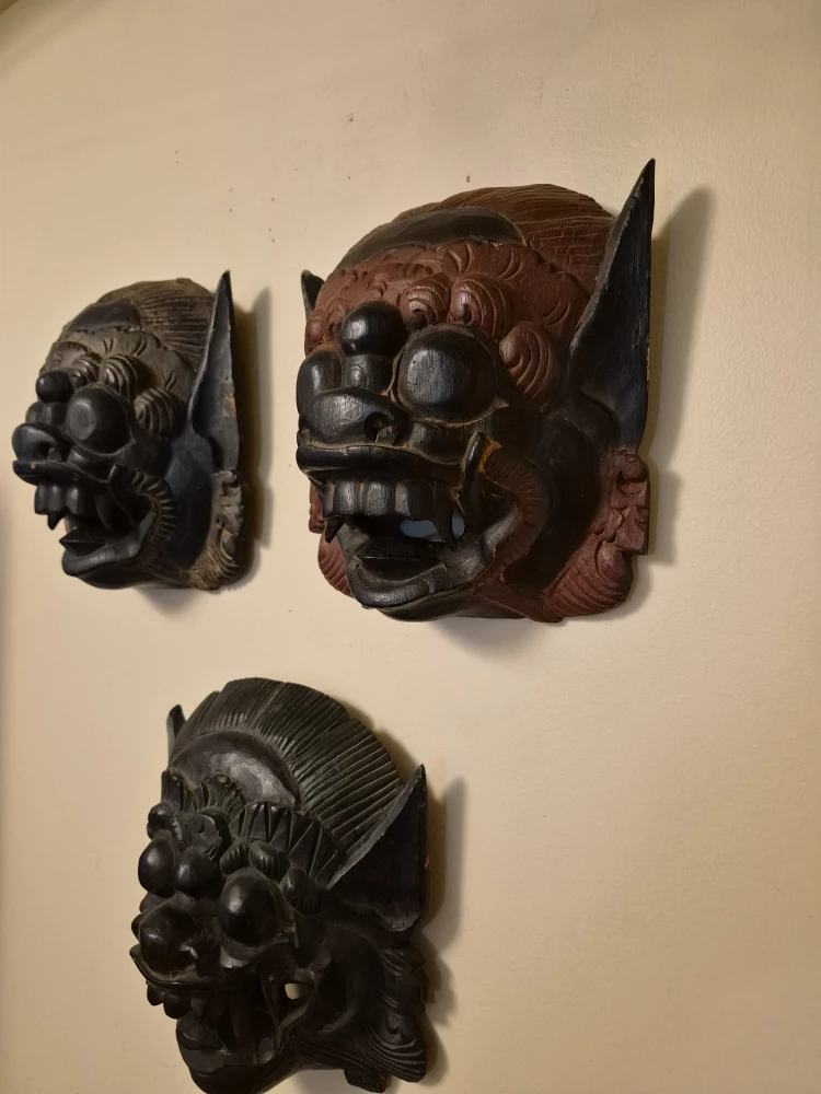 Set of Three Decorative Wooden Masks - photo 3