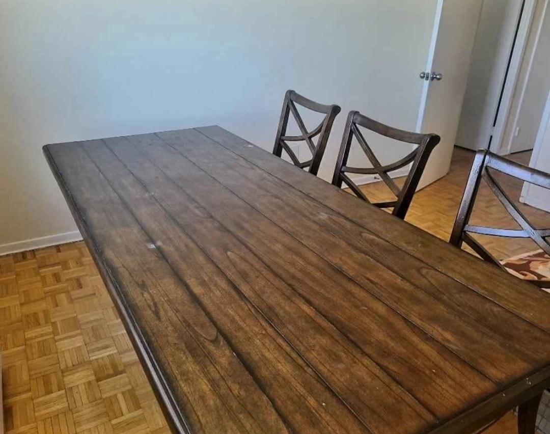 Dining Table with 6 Chairs - Dark Wood - photo 3