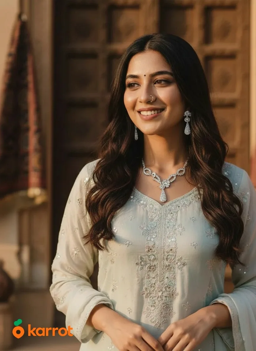 2 neck pieces, each with a pair of earrings image indicator(3)