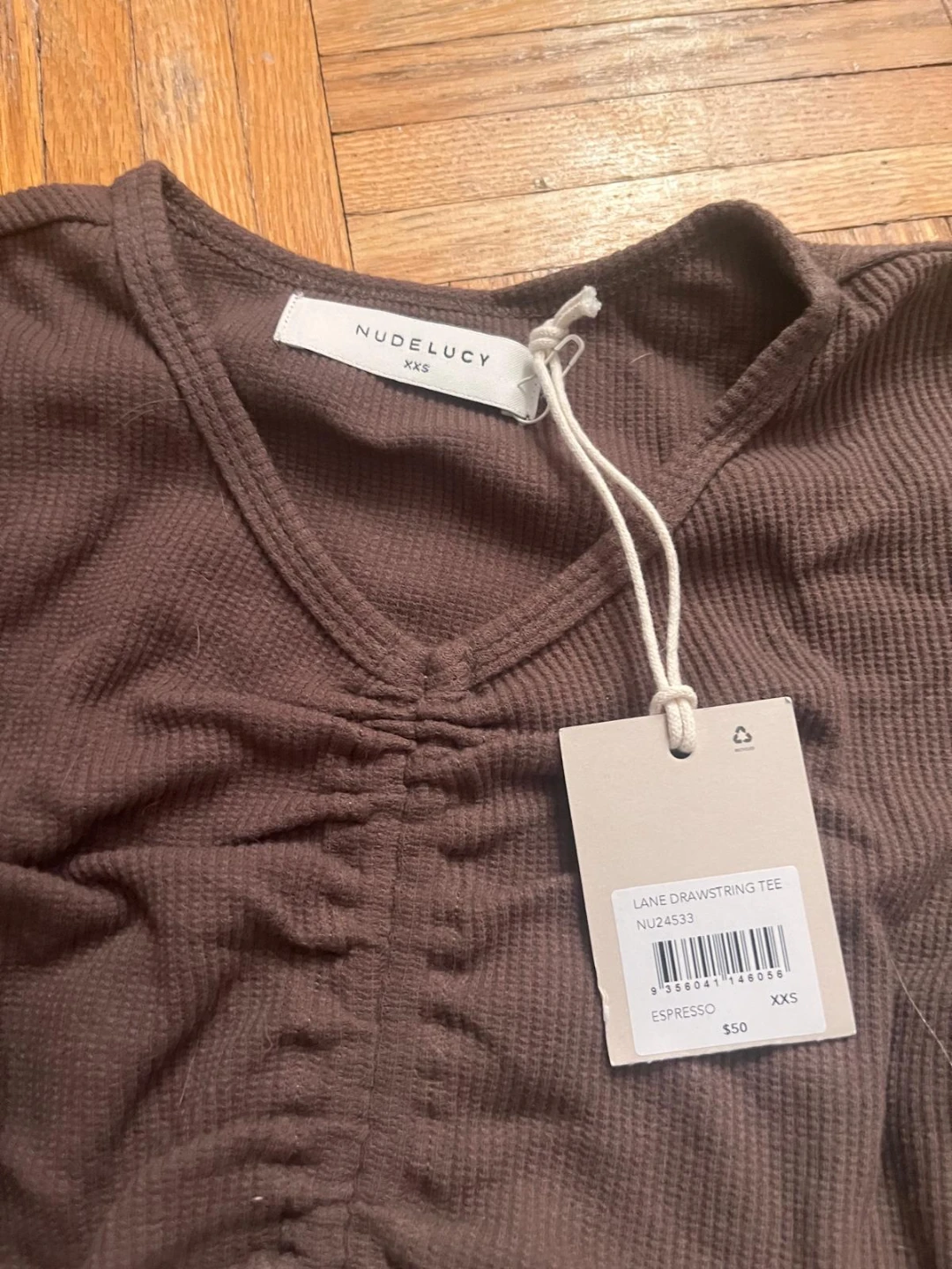 Nude Lucy Lane Drawstring Tee - XXS Espresso - photo 2