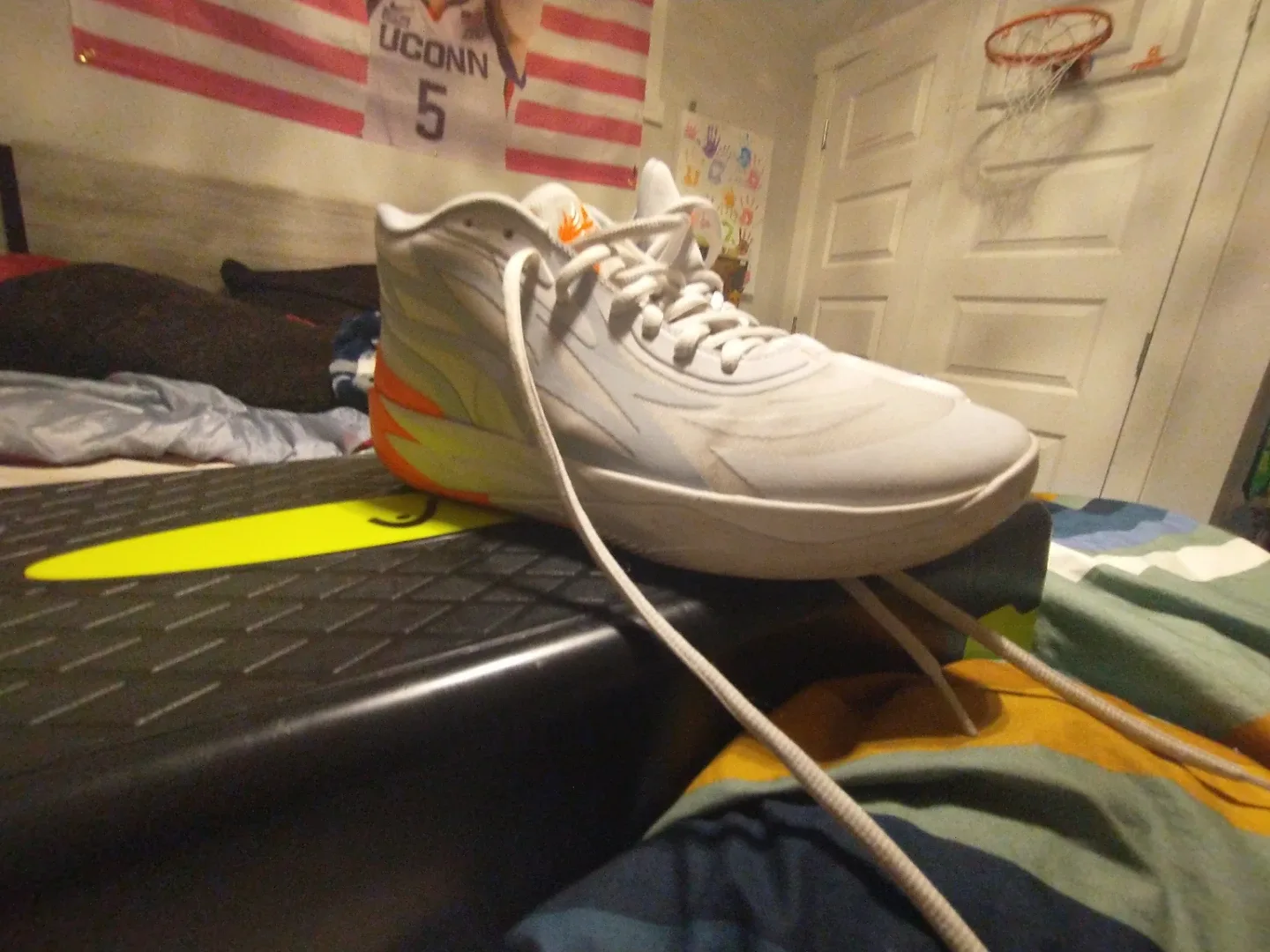 Puma White/Orange Basketball Shoes - Size 11