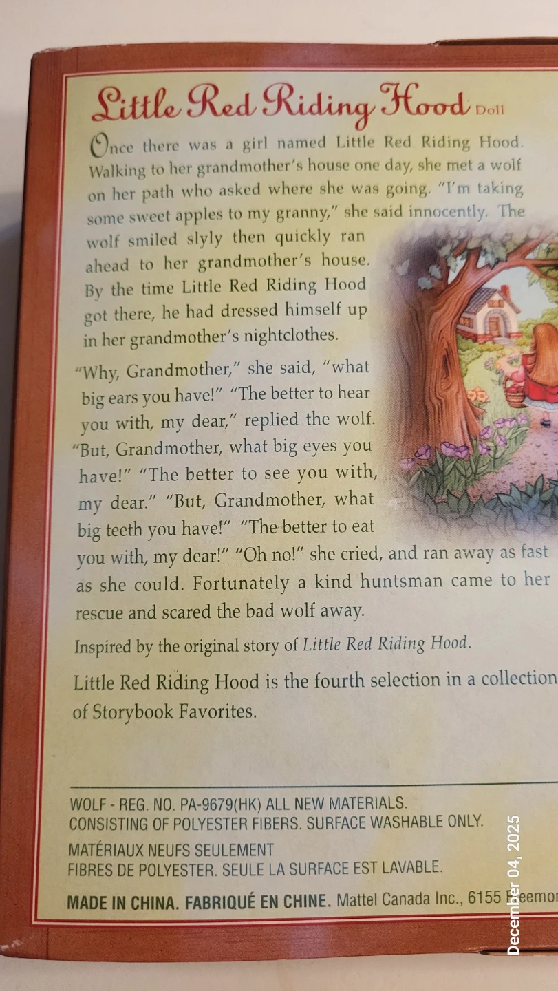 Barbie Little Red Riding Hood Doll Collector Edition - photo 3