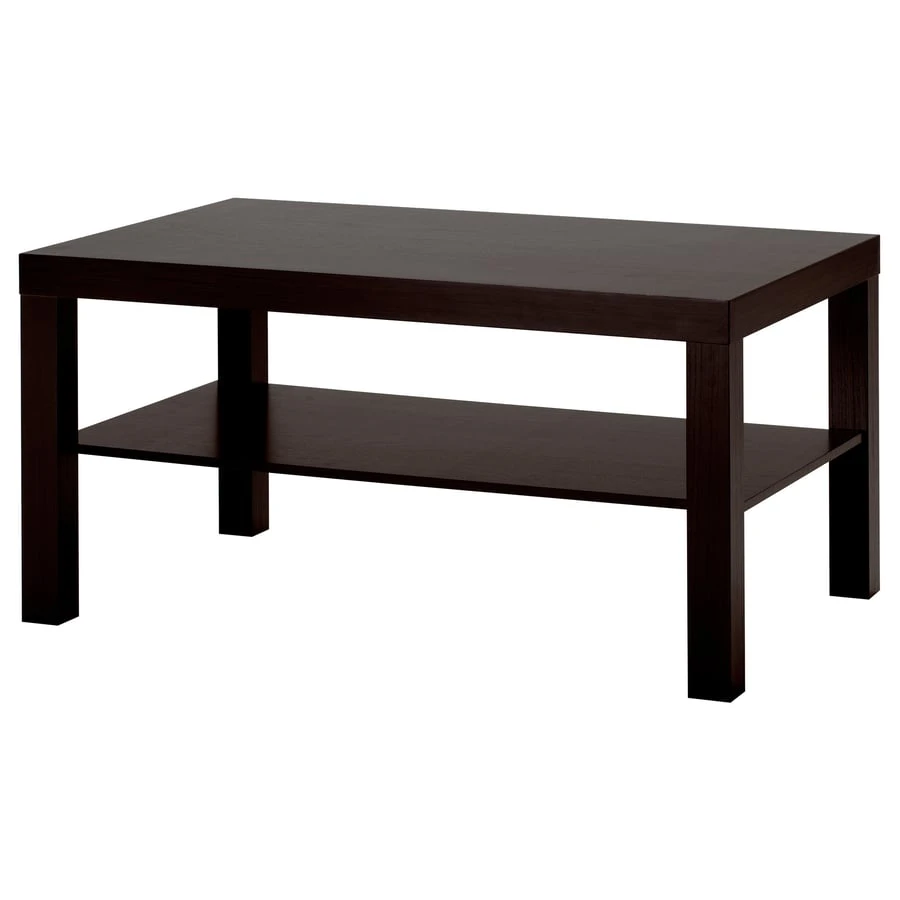 Coffee Table with storage shelf- Dark Brown - photo 2