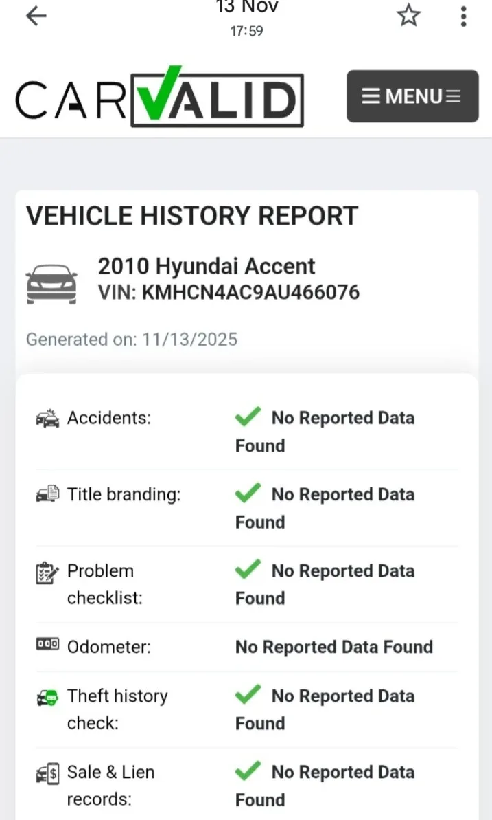 2010 Hyundai Accent sedan 1.6liter image indicator(9)