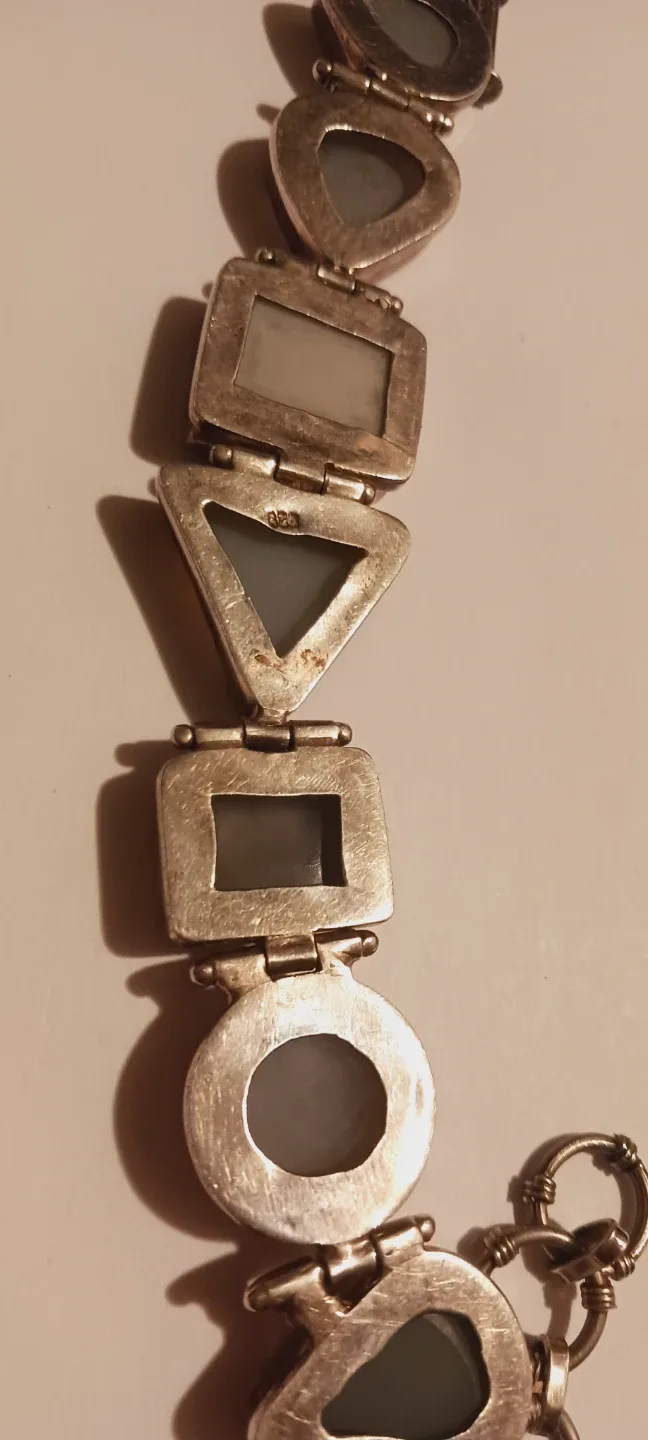 New !! Sterling Silver 925 Druzy Quartz Stones Bracelet image indicator(4)