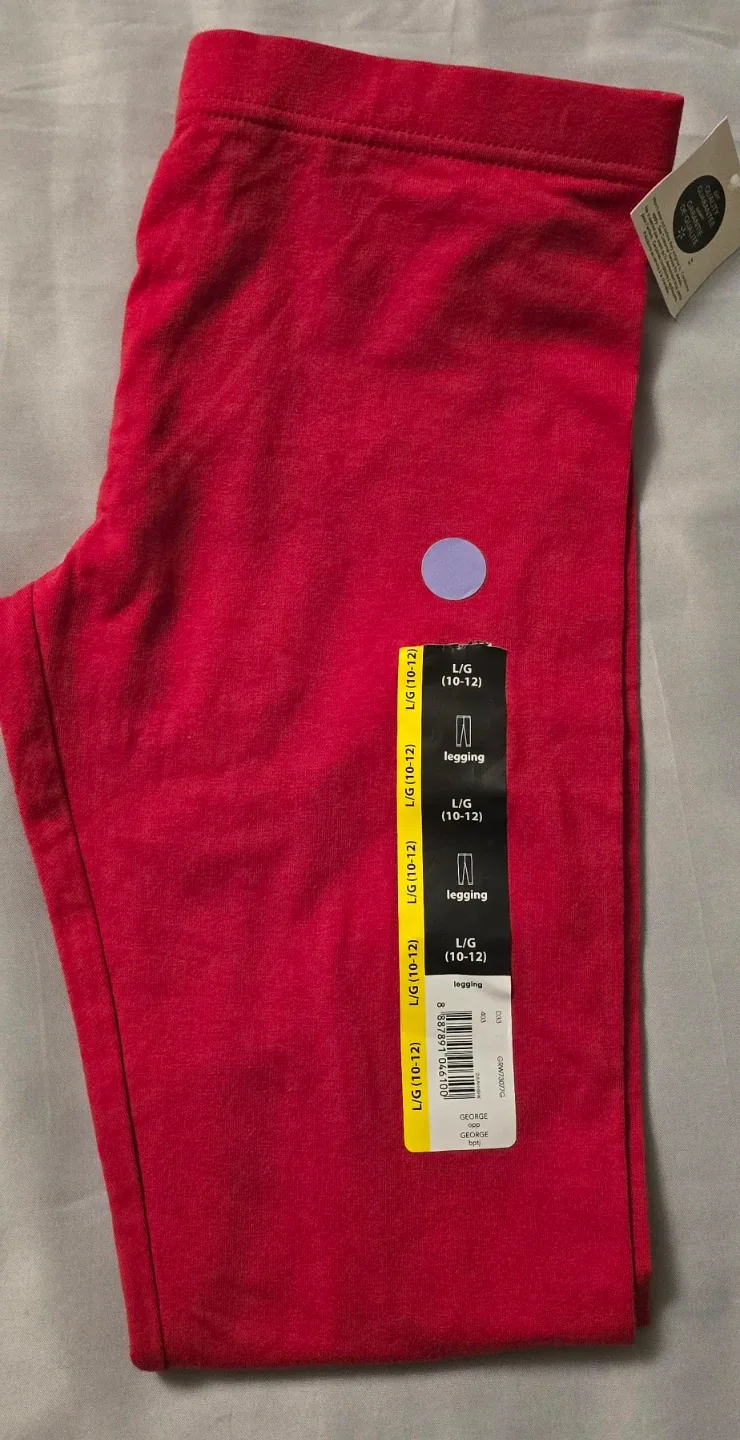 NEW! Red Leggings! Girls Size L (10-12) image indicator(6)