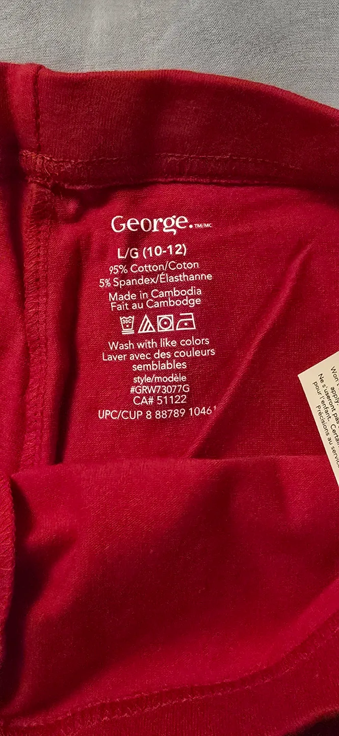 NEW! Red Leggings! Girls Size L (10-12) image indicator(7)