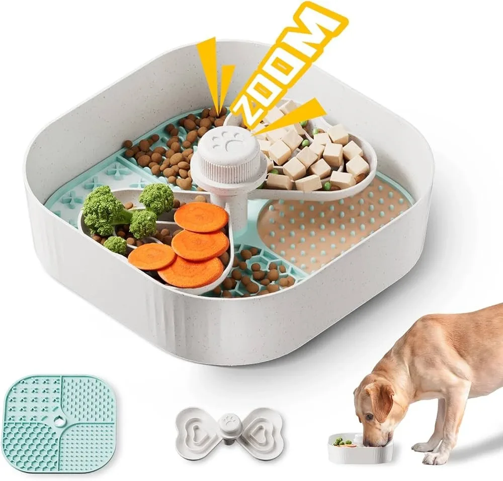 Kilin 20x Slow Feeder Dog Bowl with Puzzle Mode and Licking Pad image indicator(4)