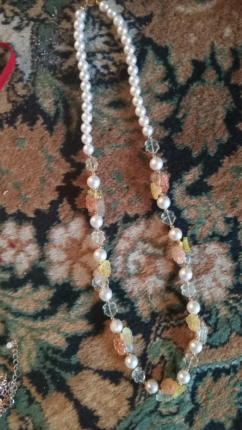 Pearl and Pastel Beaded Necklace