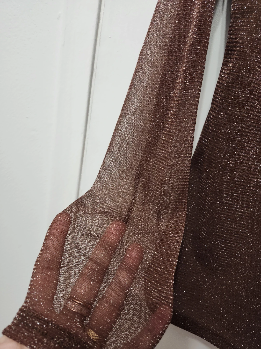 Brown Sparkly Long Sleeve Top - photo 4