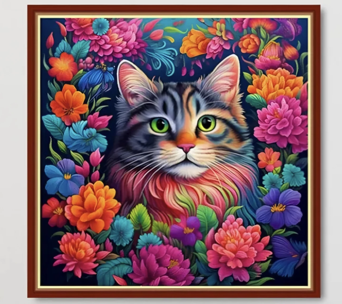 Stamped Cross Stitch DIY Kits Embroidery Cat 17.7"x17.7" - photo 2