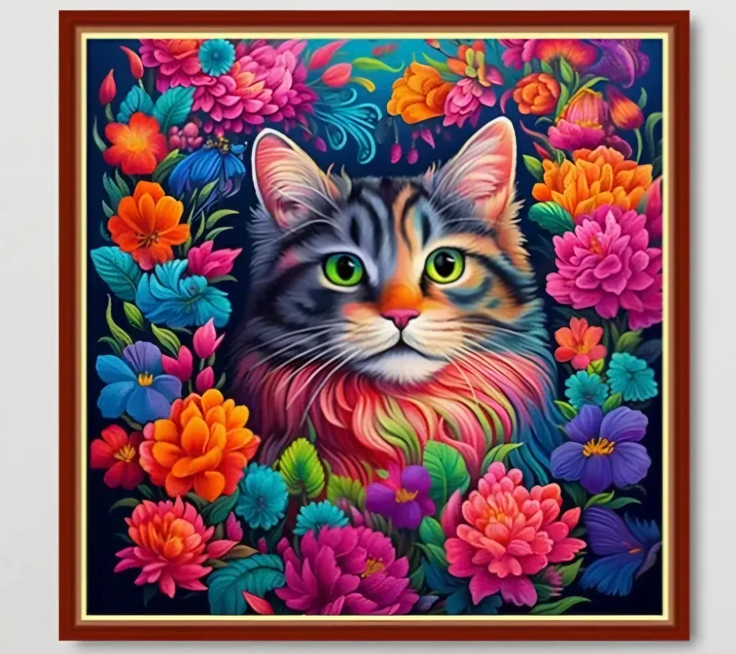 Stamped Cross Stitch DIY Kits Embroidery Cat 17.7"x17.7" image indicator(2)