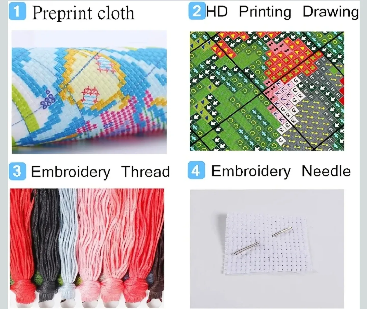 Stamped Cross Stitch DIY Kits Embroidery Cat 17.7"x17.7" image indicator(6)