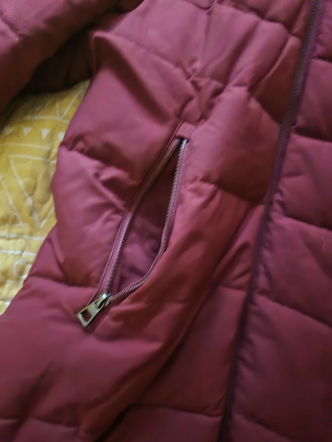 Burgundy Puffer Coat - photo 4