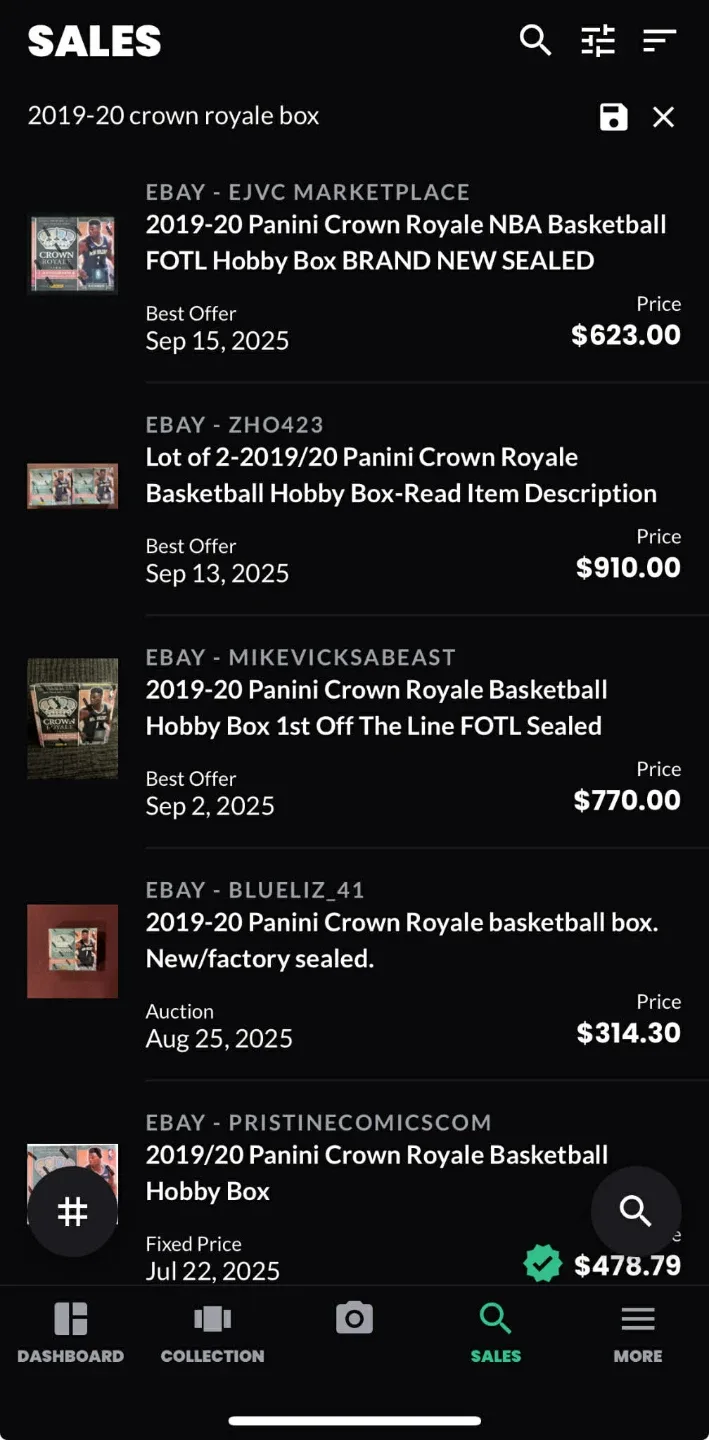 2019-20 Panini Crown Royale SEALED Hobby Box NBA Trading Cards image indicator(3)