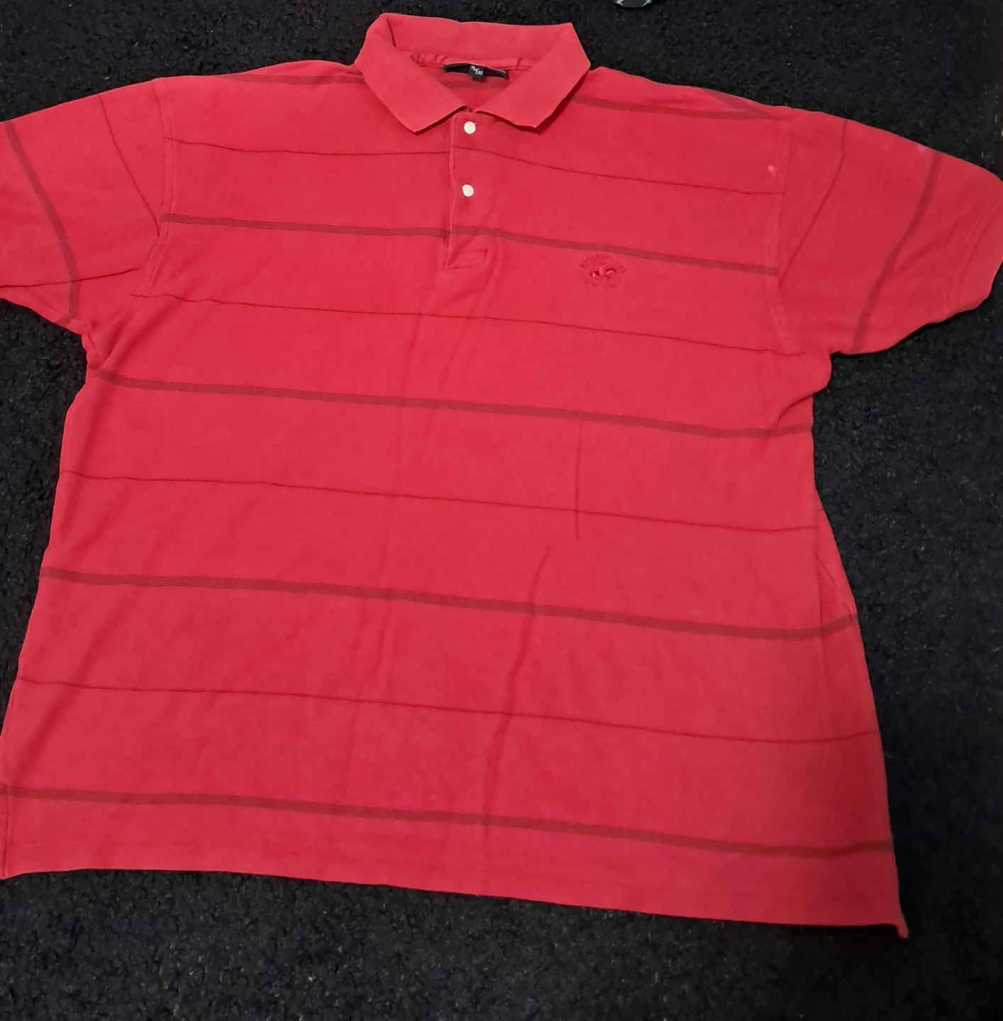 Ralph Red Striped Polo Shirt - Size L