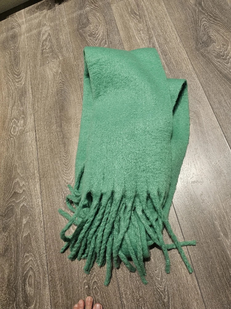 Green Fringe Scarf