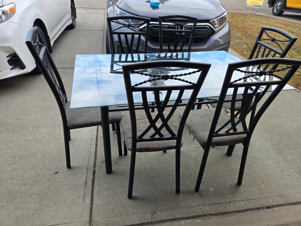Glass Top Dining Table with 6 Chairs - photo 3