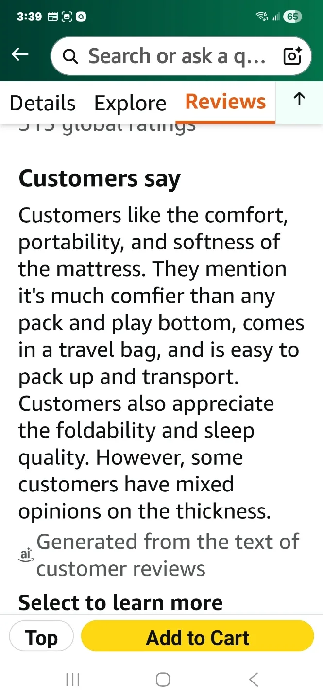 SpringSpirit Pack and Play Mattress Pad 38" x 26" image indicator(10)