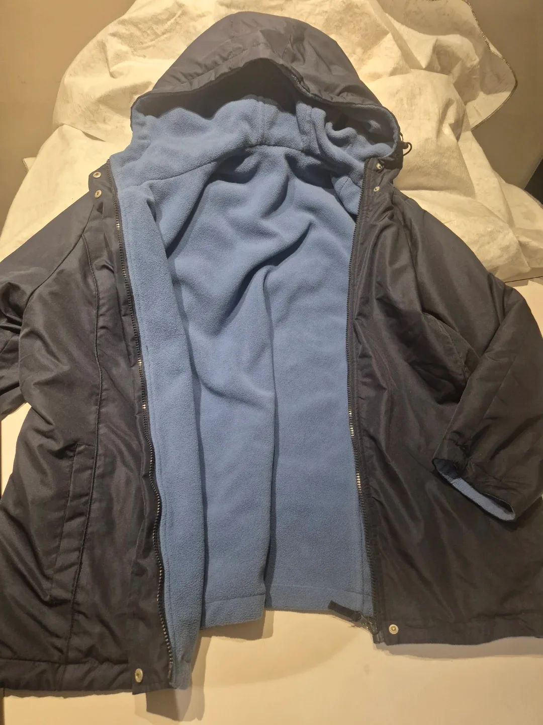 Navy Blue Reversible Fleece Jacket image indicator(2)