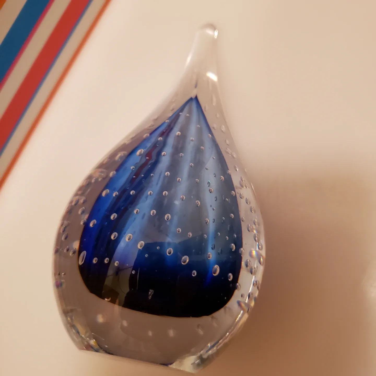 Mp Glass Art Blue Bubble Paperweight image indicator(4)