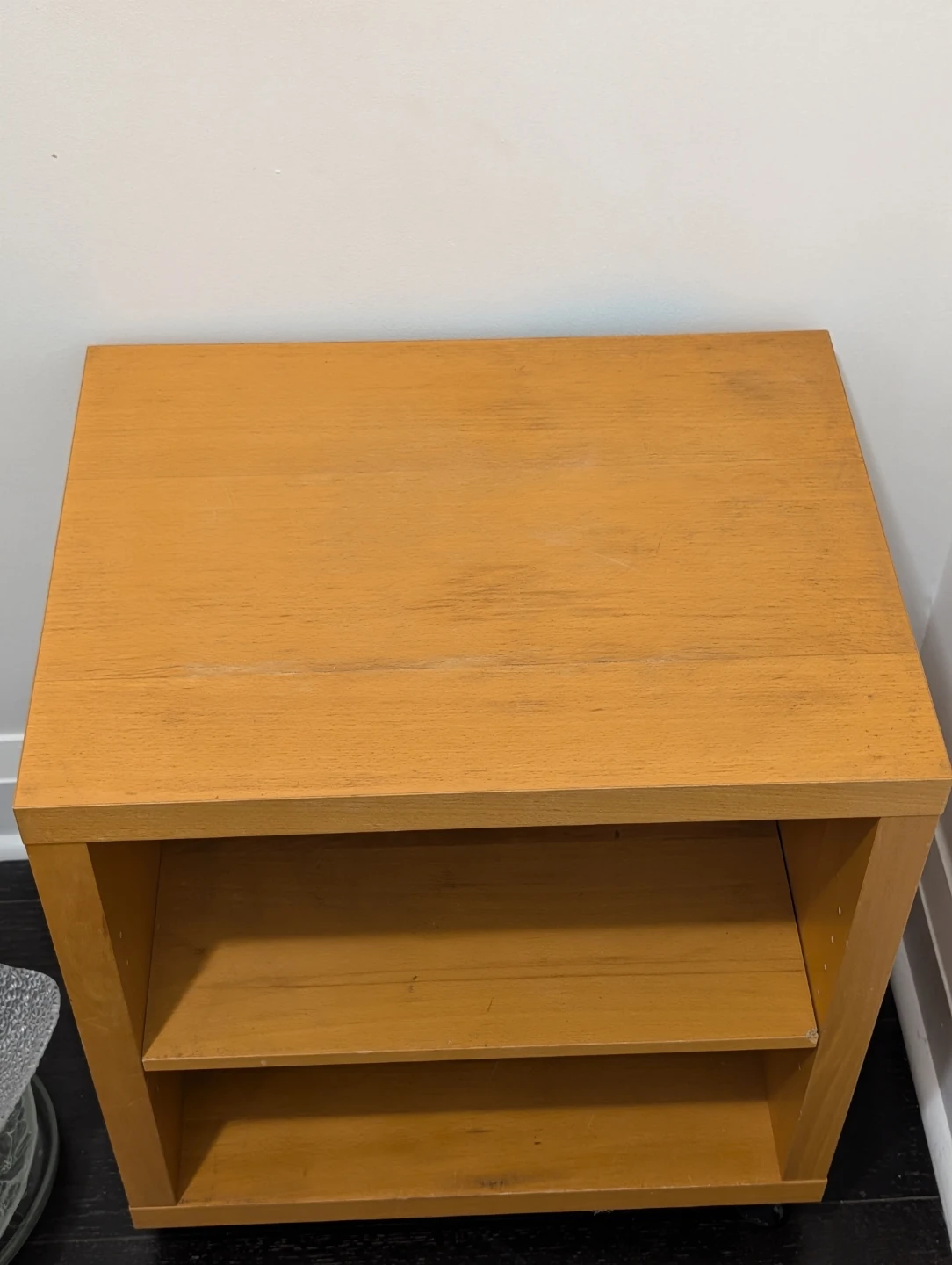 Wooden Side Table with Shelf & wheels - photo 2