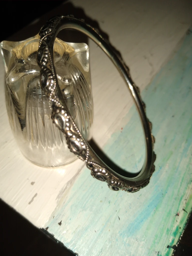 Beautiful patterned bangle bracelet unique one of a kind