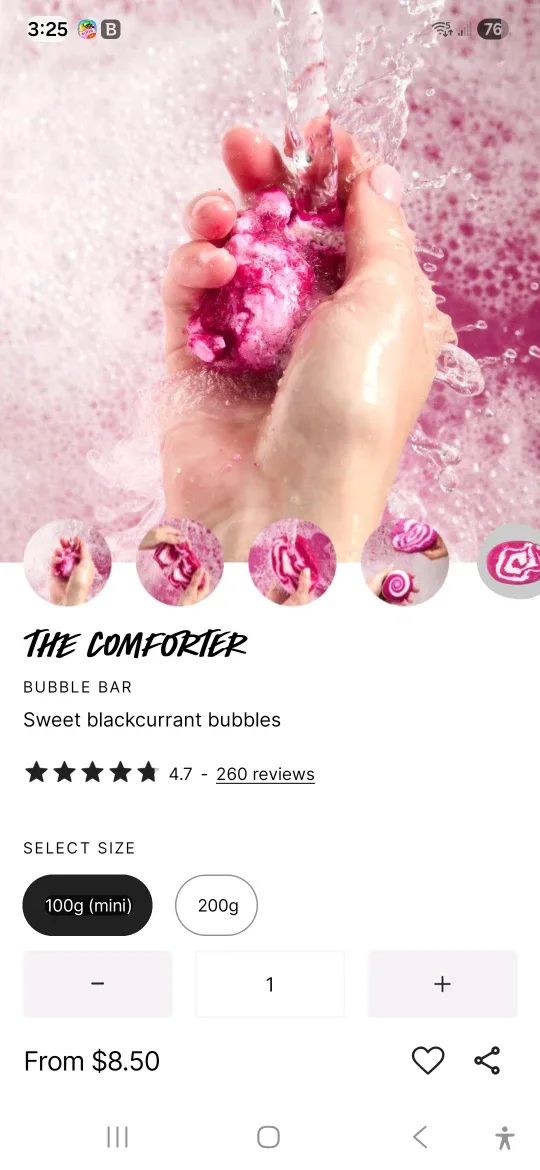Lush The Comforter Bubble Bar - 100g (Mini)