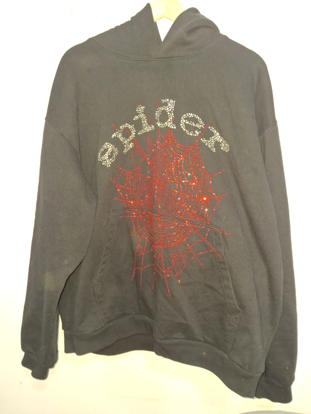 Spider Black Rhinestone Hoodie