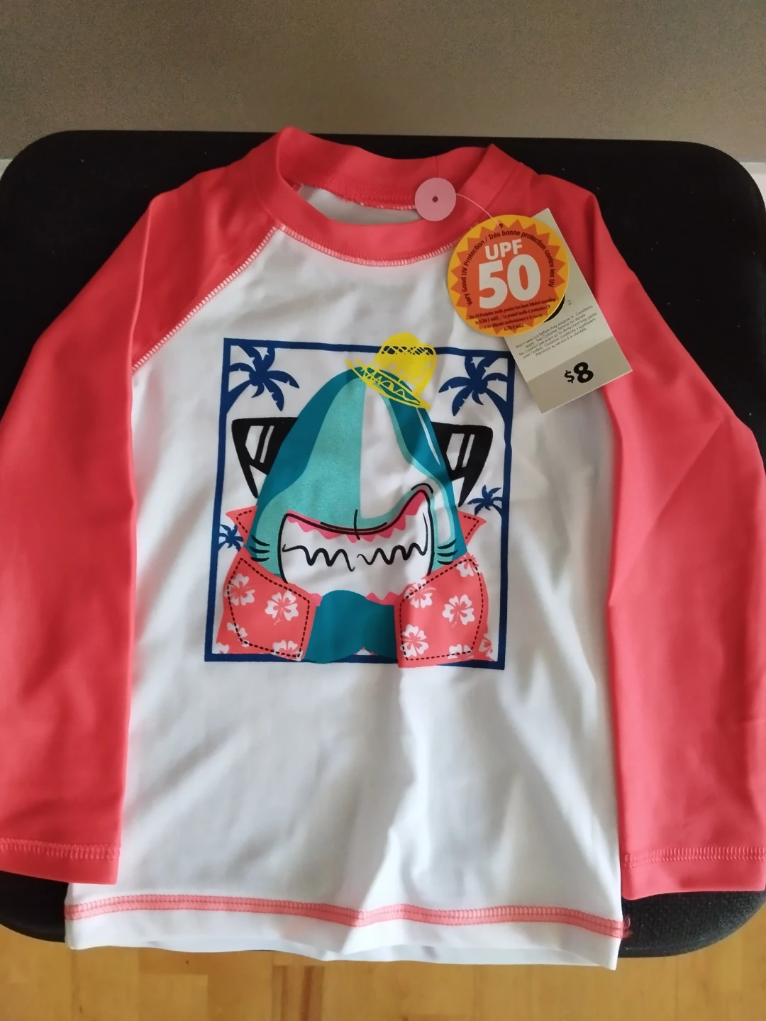 Brand New 3T UPF 50 Shark Print Rash Guard for toddler - photo 2