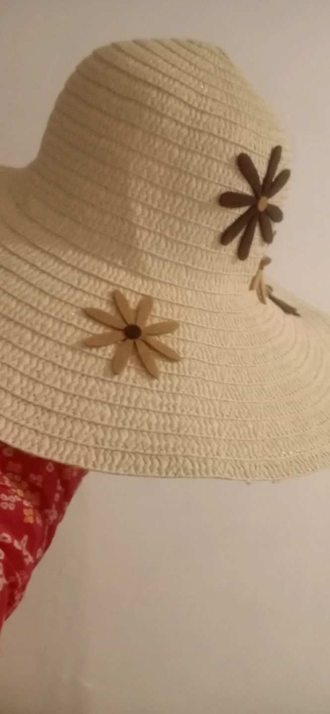 Cream Sun Hat with Flower Details - photo 3