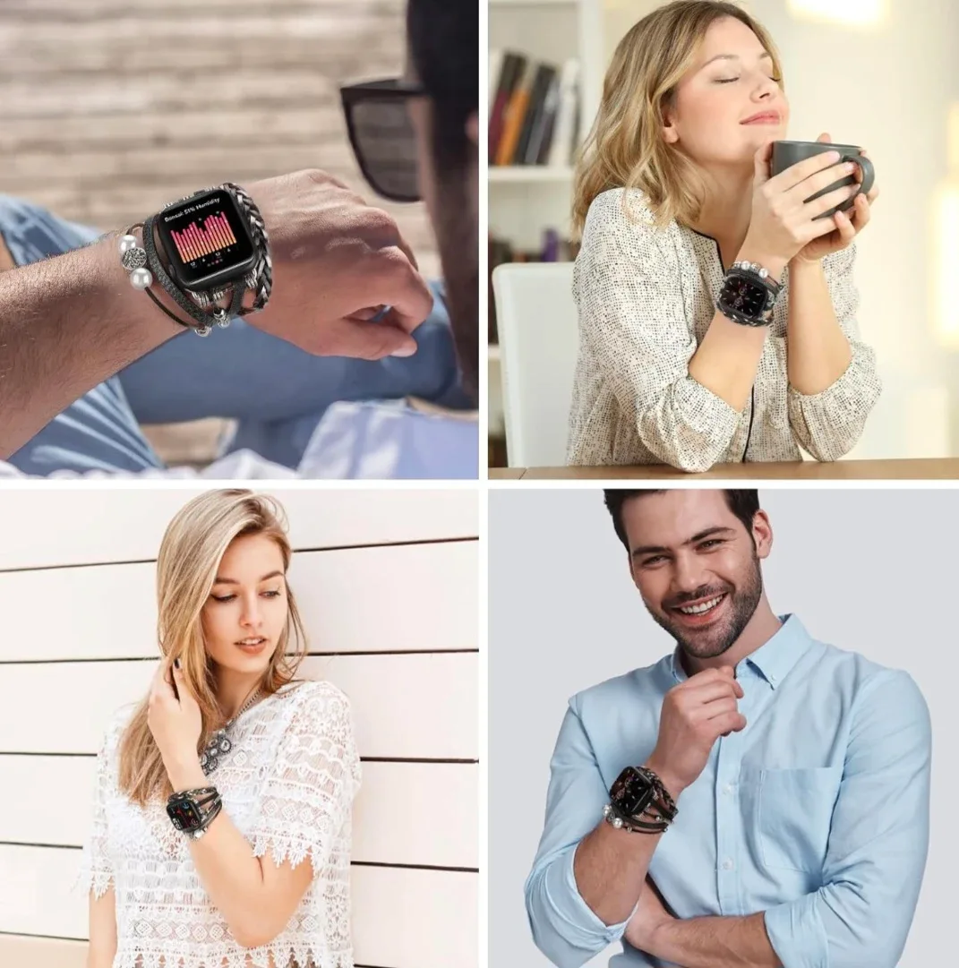 Luxury Leather Bands Compatible With Apple Watch 42mm NEW image indicator(4)