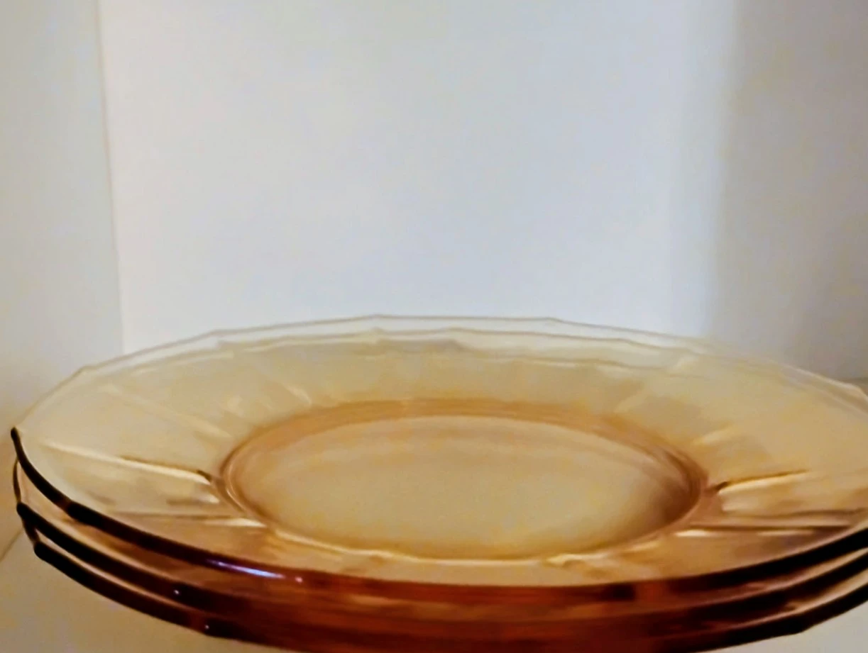 Vintage Peach Lusterware Plates (3)