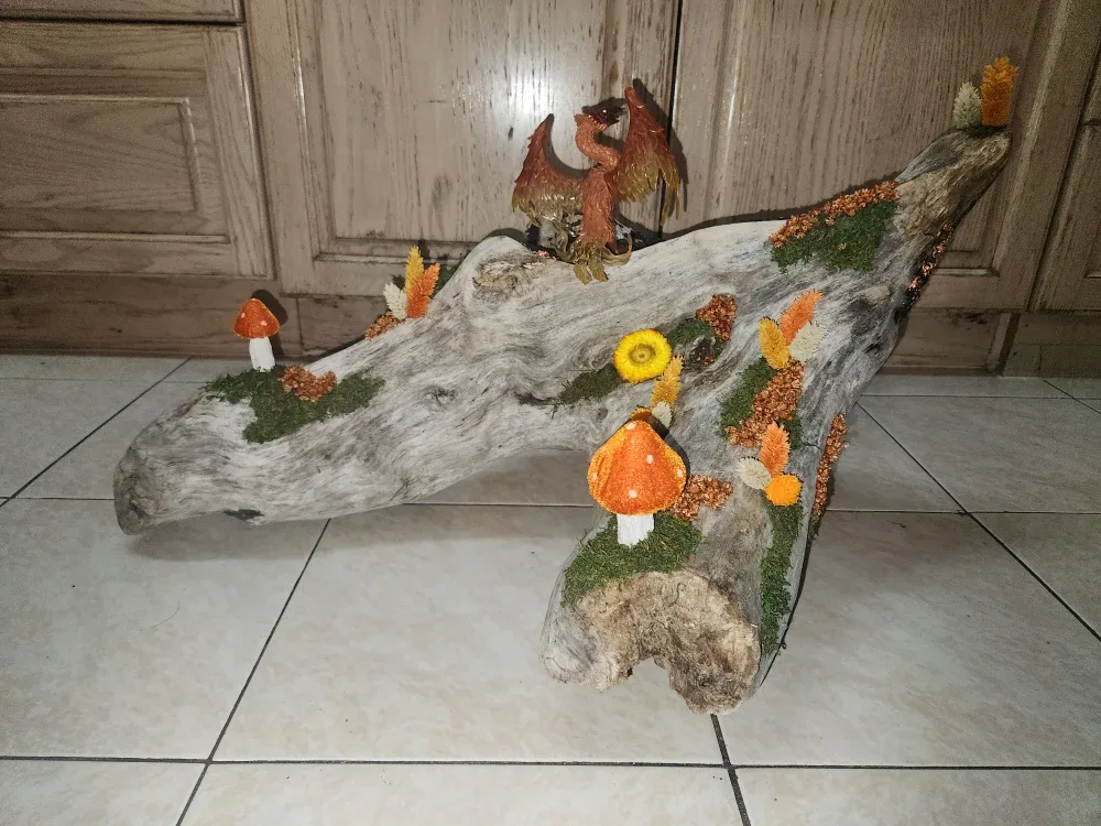 Driftwood Art with Phoenix Figurine image indicator(4)