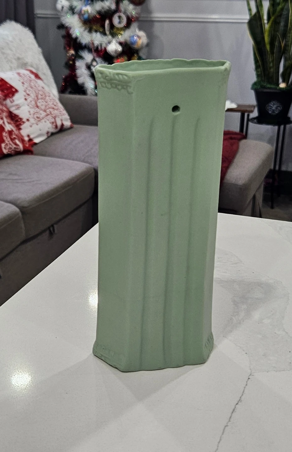 Vintage Wedgwood Style Green Jasperware Vase - photo 3