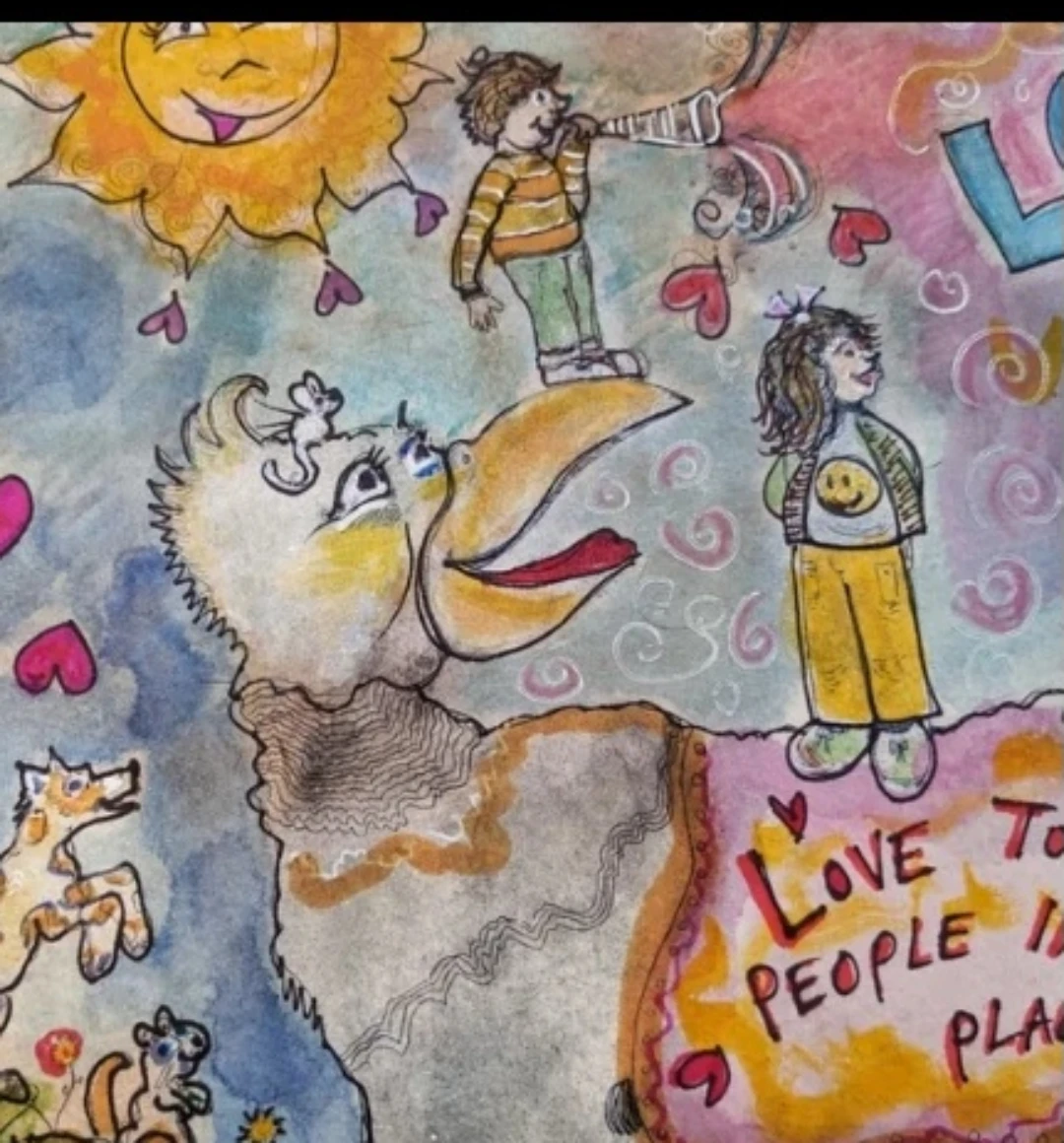 LOVE Hand painted original signed Etching & watercolor - photo 4