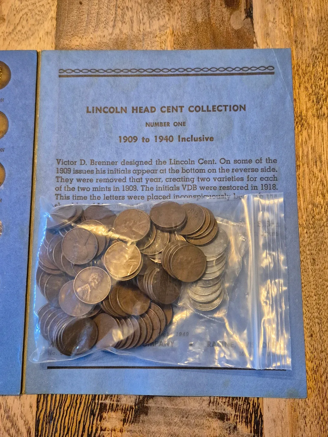 USA Lincoln wheat penny book w/coins image indicator(5)