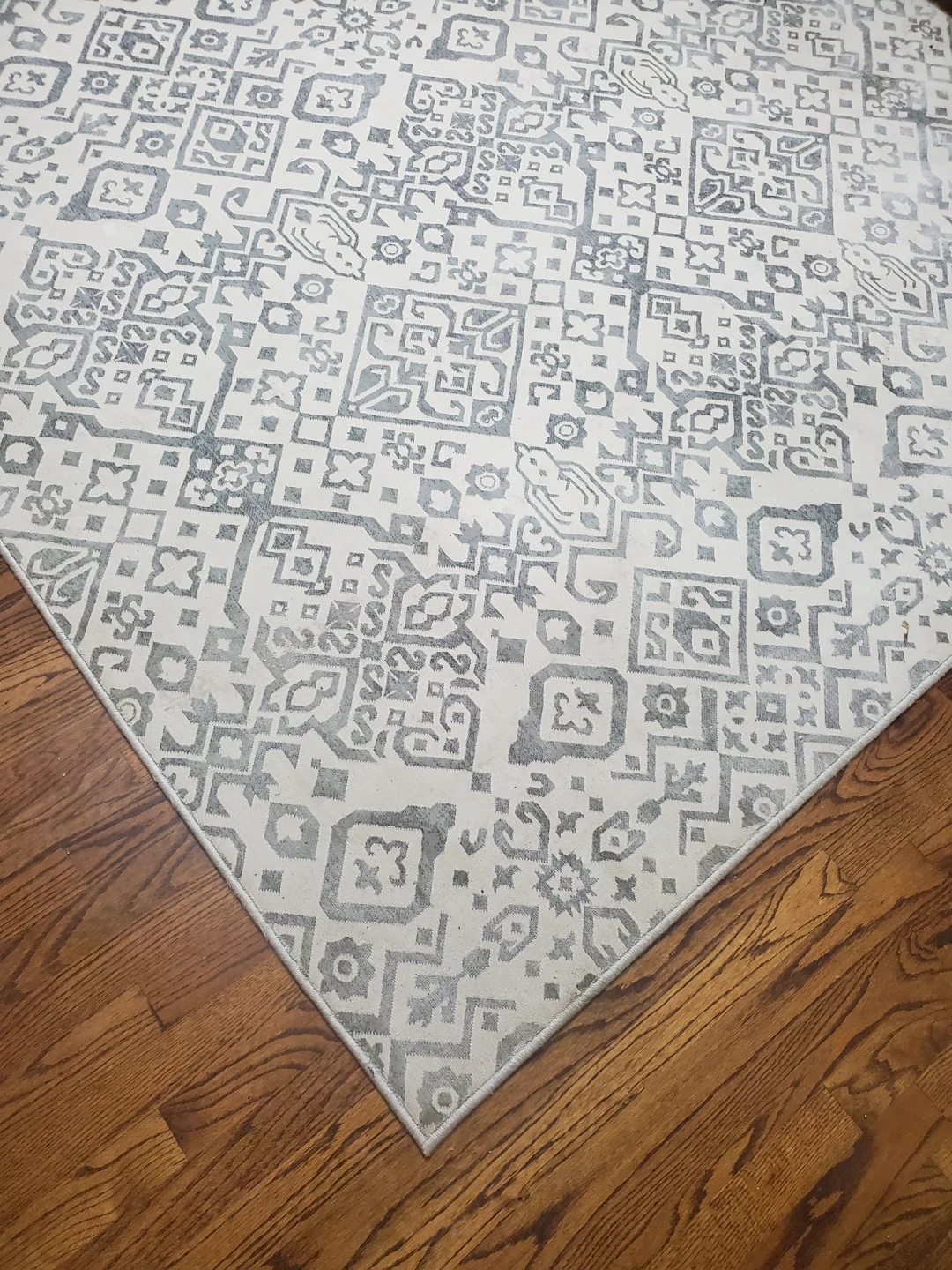 Patterned Area Rug - Grey and White - photo 2