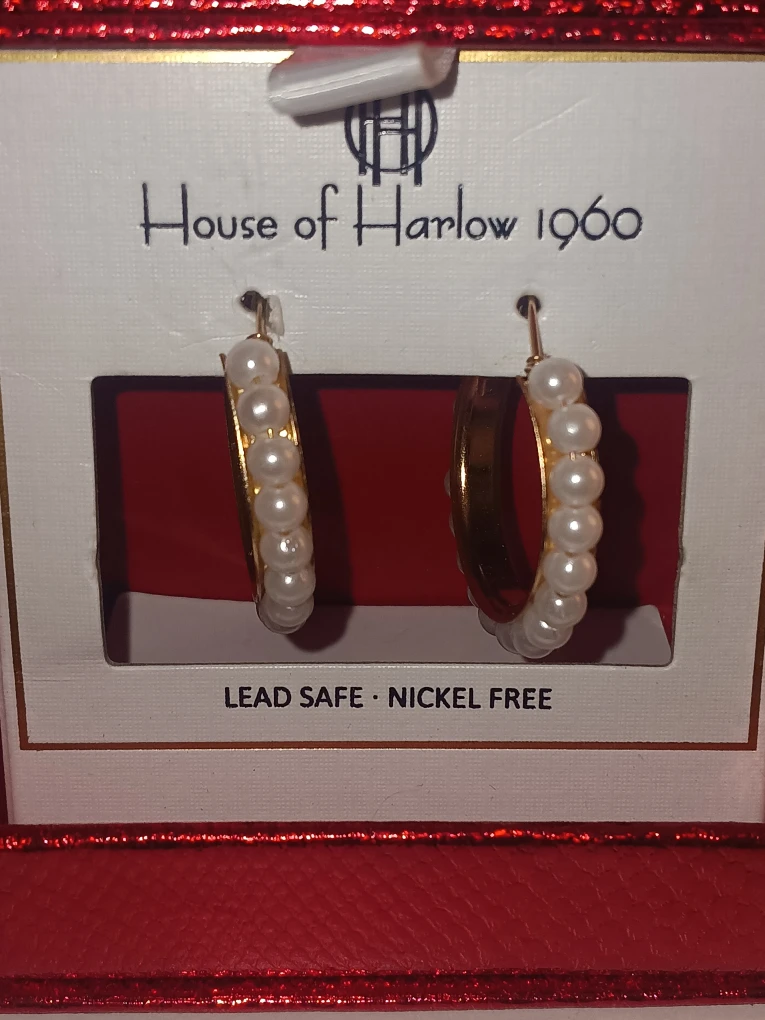 Pearl Hoop Earrings - New
