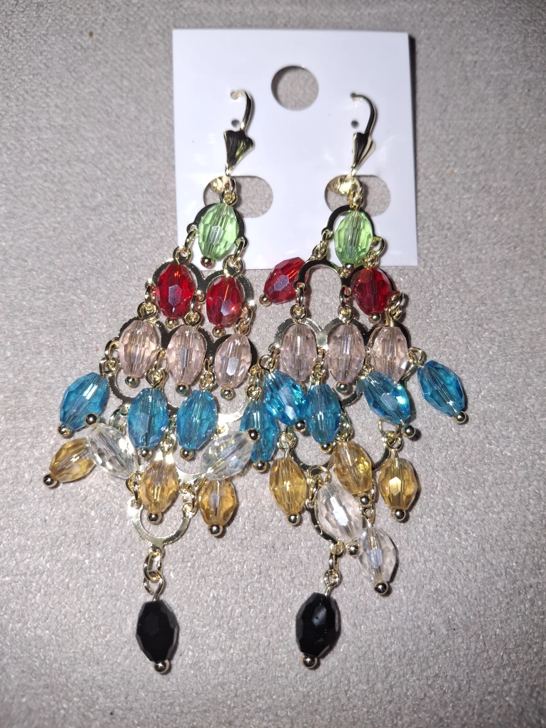 Colorful Beaded Dangle Earrings