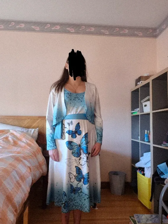 Butterfly Print Dress with Bolero Jacket image indicator(9)