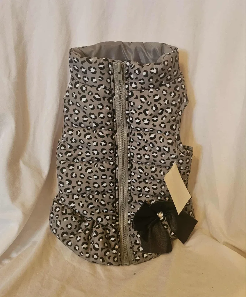 Grey, Black and White Pup Crew Dog Coat