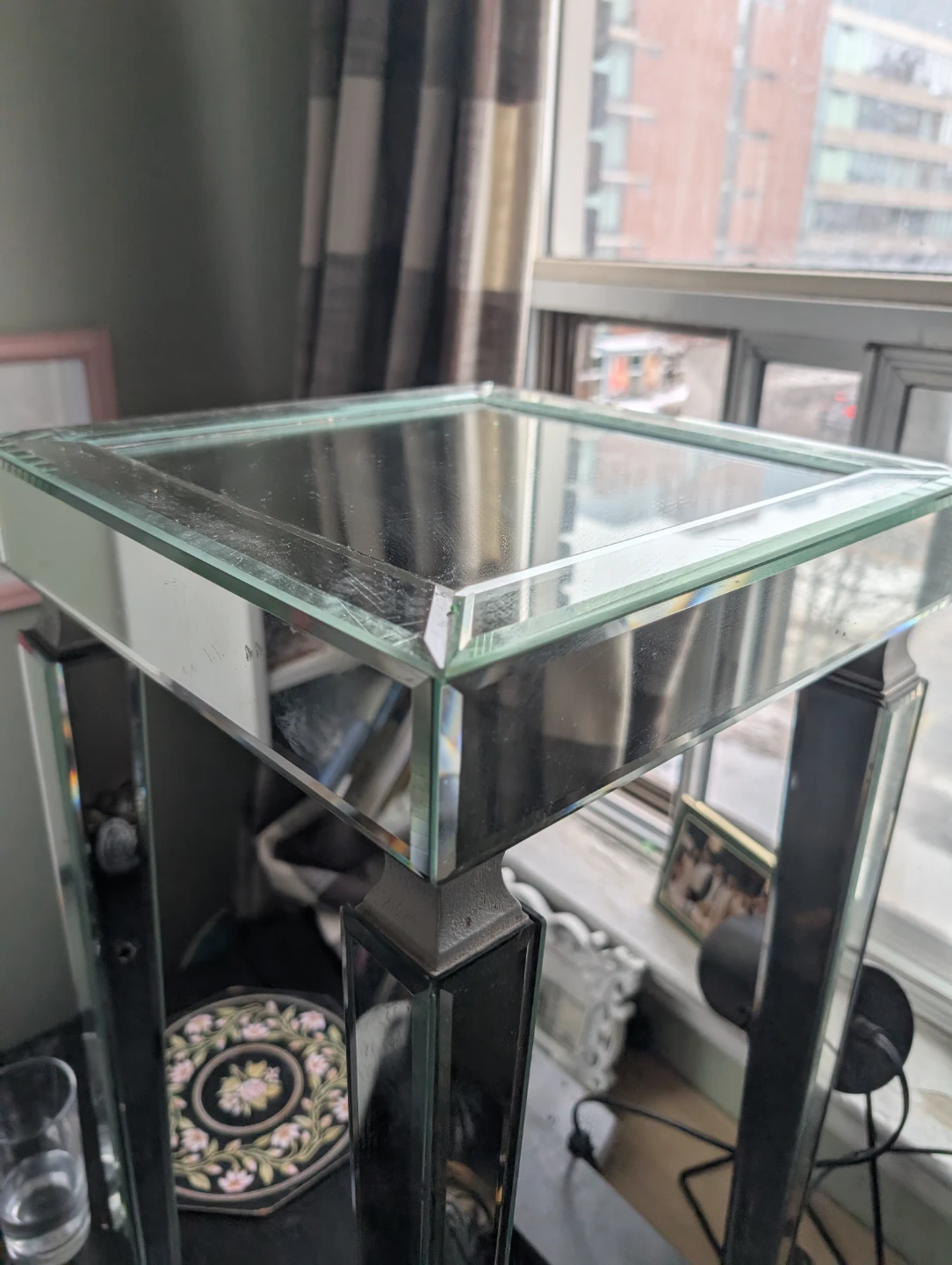 Bevelled Mirrored Accent Table - photo 2