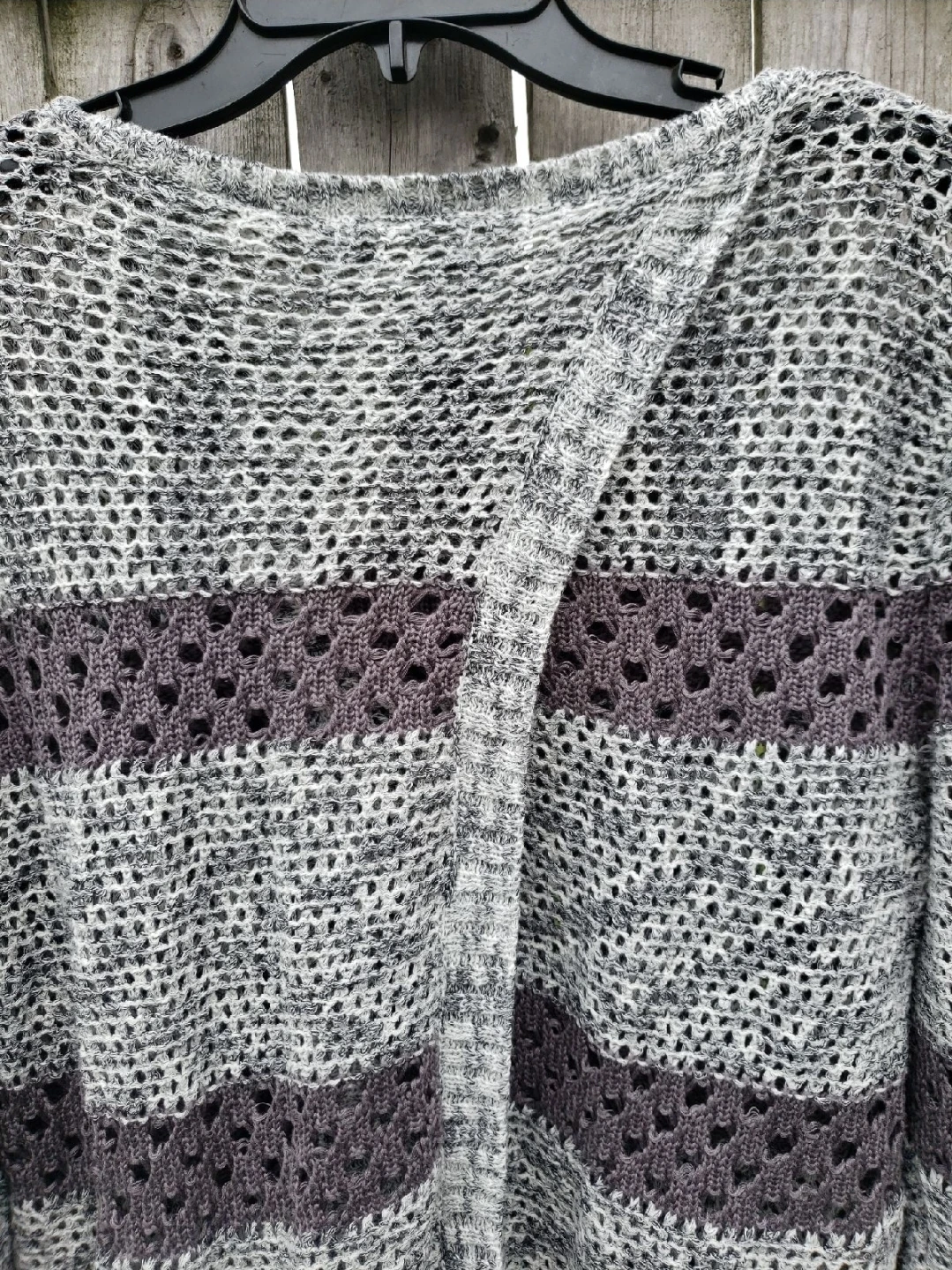 Gray Striped Knit Sweater - photo 3